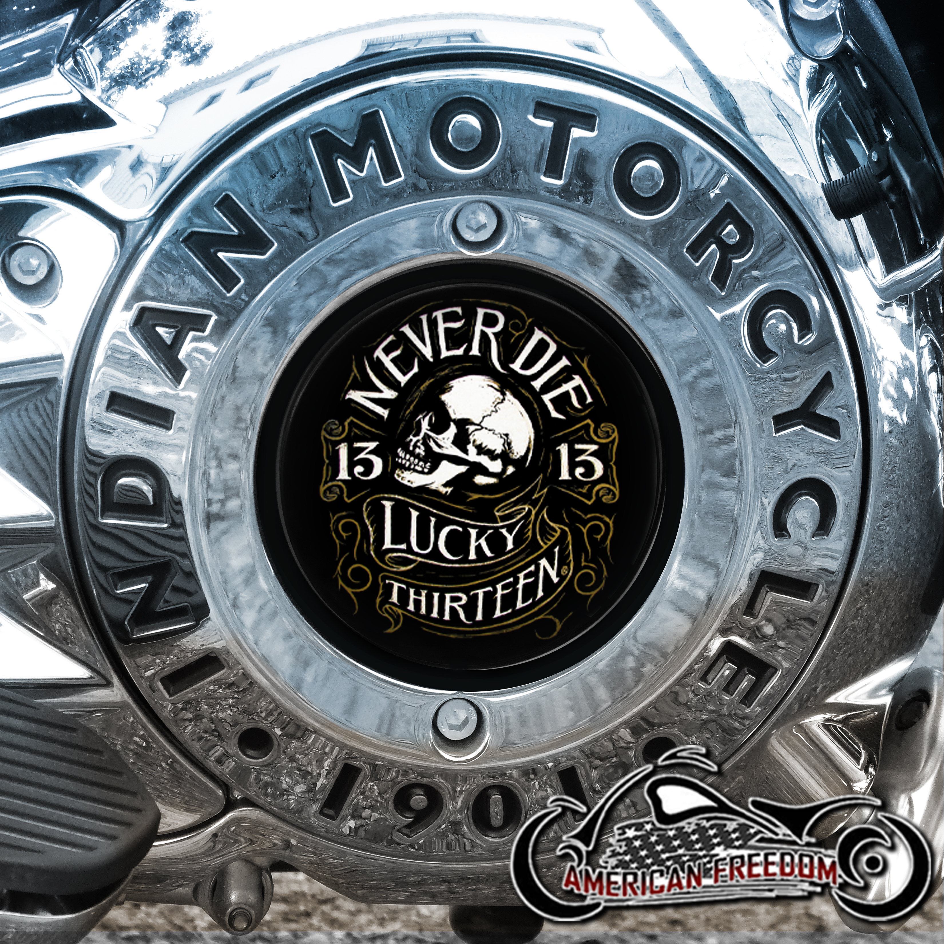 Indian Motorcycles Thunder Stroke Derby Insert - Never Die Skull